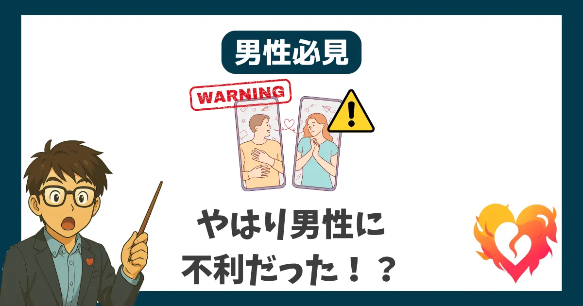 男性必見 マッチングアプリ やはり男性に不利だった